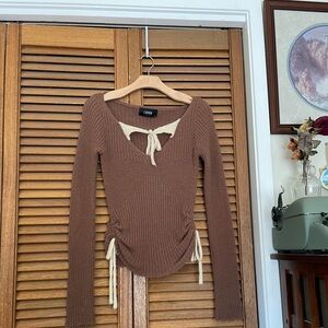 🌙✨ CIDER Sweater Style Long Sleeve Top with Tie Detail ✨